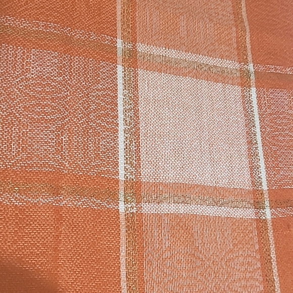 Scarf wrap Orange white gold Soft fringed 48" x 72" + 2" fringe - Picture 4 of 4